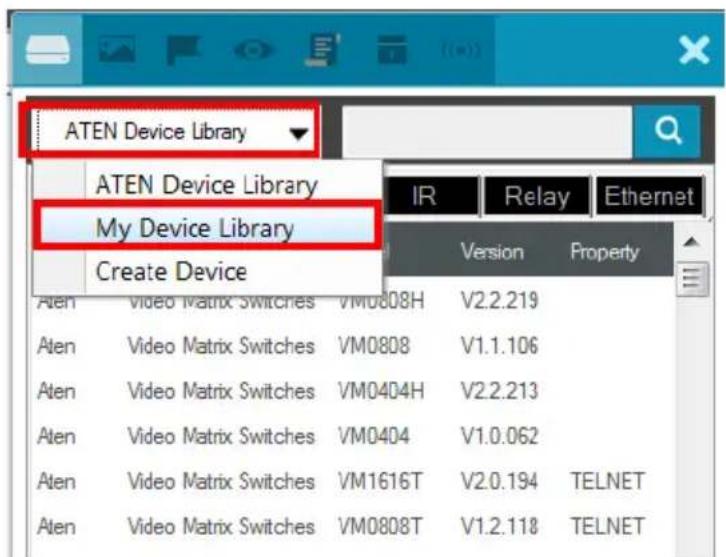 ATEN Device Library ATEN Device Library My Device Library Create Device Version Property Aten Video Matrix Switches VM0808H V2.2.219 Aten Video Matrix Switches VM0808 V1.1.106 Aten Video Matrix Switches VM0404H V2.2.213 Aten Video Matrix Switches VM0404 V1.0.062 Aten Video Matrix Switches VM1616T V2.0.194 TELNET Aten Video Matrix Switches VM0808T V1.2.118 TELNET