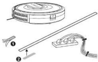 Diagram showing components of a vacuum cleaner with labeled parts and directional arrows