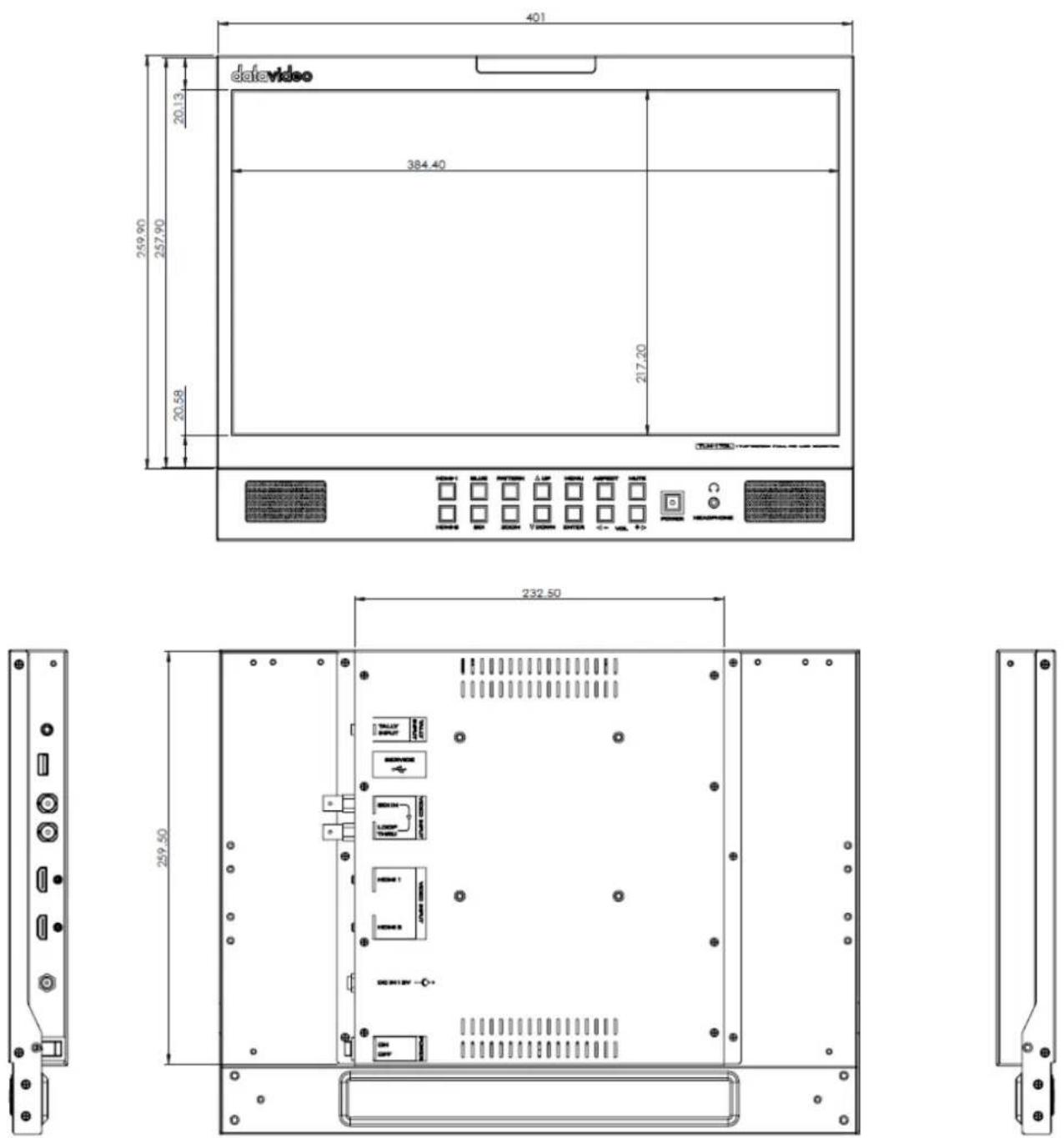 DataVideo TLM-170LR - TLM-170LM: Fitting the monitor to a 19" Rack - 2