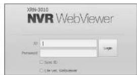 XRN-3010 NVR WebViewer Name: 1 Password: Language □ Sound ID □ Use List, Vanguencer
