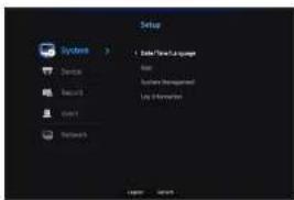 Setup Systems > Category Basic Select Networks Data/Control Language Base Systems Management Log Information Layer 1 Layer 2