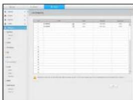 Screenshot of a software interface showing a data table with columns and rows, likely from an older document or form.