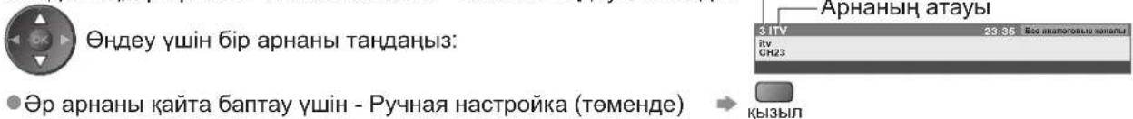 Өңдеу үшін бір арнаны таңдаңыз: Әр арнаны қайта баптау үшін - Ручная настройка (төменде). 3 ITV, 23:35 Барлық апамоновтар сәлалы, ітів, СН23, Арнаның атауы!, ҚЫЗЫЛ.