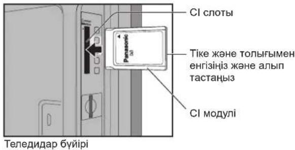 CI слоты: Тіке және толығымен енгізіңіз және алып тастаңыз. CI модулі. Теледидар бүйірі.