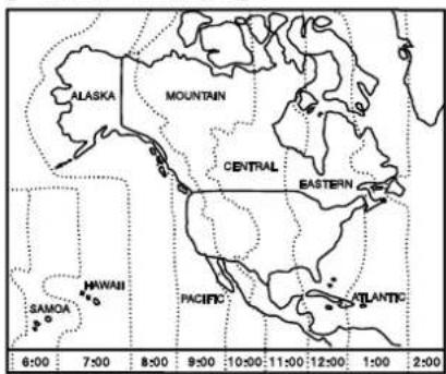 ALASKA MOUNTAIN CENTRAL EASTERN SAMOA HAWAH PACIFIC ATLANTIC 6:00 7:00 8:00 9:00 10:00 11:00 12:00 1:00 2:00