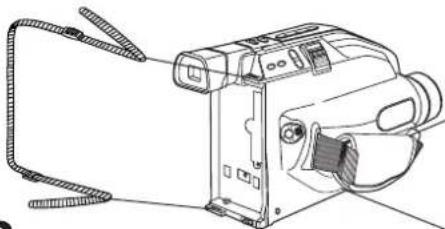 PANASONIC Palmcorder PV-L454 - Instalación de la correa para el hombro - 2