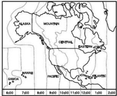 ALASKA MOUNTAIN CENTRAL EASTERN HAWARI SAMOA PACIFIC ATLANTIC 6:00 7:00 8:00 9:00 10:00 11:00 12:00 1:00 2:00