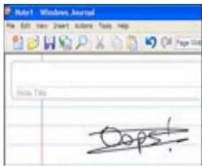 Notes1 Windows Journal File Edit View Insert Tools Help Page 10/03 News Title Oops!