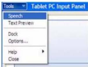 Tools Tablet PC Input Panel Speech Text Preview Dock Options... Help Close