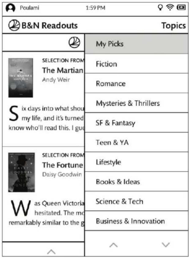 Poulami 1:59 PM B&N Readouts Topics My Picks SELECTION FROM The Martian Andy Weir Six days into what shou my life, and it's turned know who'll read this. I gue SF & Fantasy Teen & YA SELECTION FROM The Fortune Daisy Goodwin Lifestyle Books & Ideas Science & Tech Business & Innovation W as Queen Victoria hesitated. The mo remarkably similar to the g ^