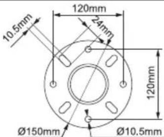 10.5mm 120mm 24mm Ø150mm Ø10.5mm 120mm