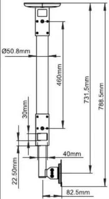 Ø50.8mm 460mm 731.5mm 788.5mm 30mm 22.50mm 40mm 82.5mm