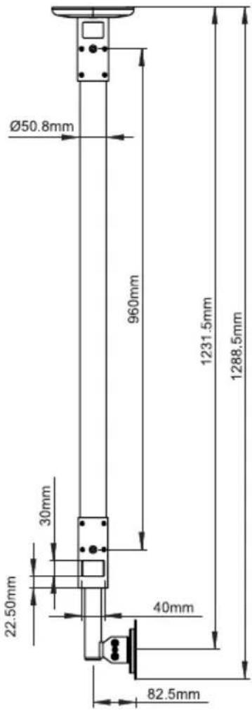 Ø50.8mm 960mm 1231.5mm 1288.5mm 30mm 40mm 22.50mm 82.5mm