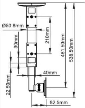 Ø50.8mm 30mm 210mm 481.50mm 538.50mm 22.50mm 40mm 82.5mm