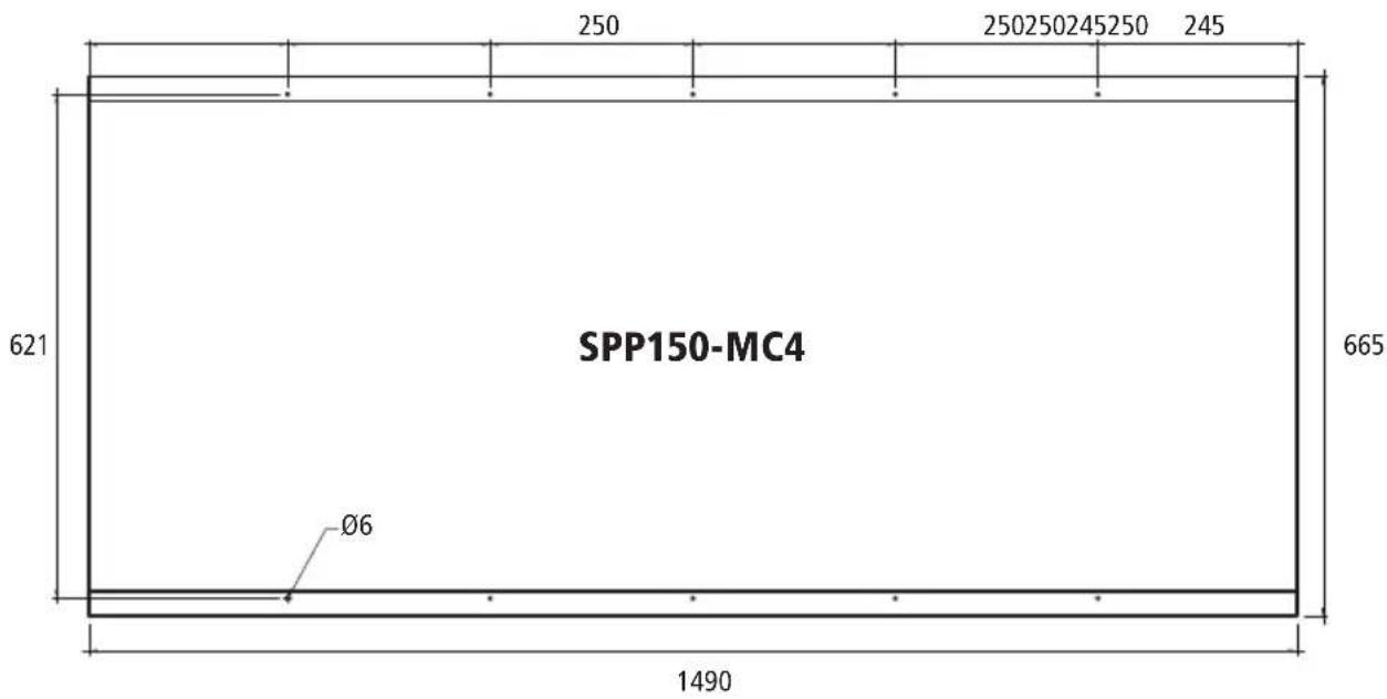 250 250250245250 245 621 SPP150-MC4 Ø6 1490 665