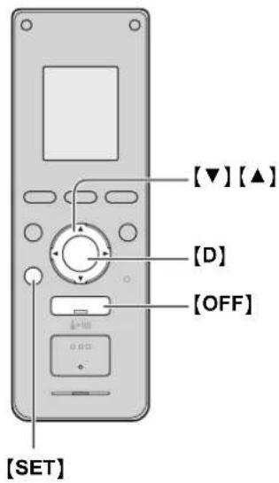 [▼] [▲] [D] [OFF] [SET]