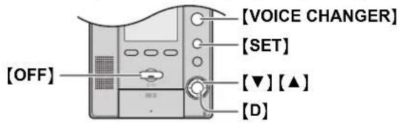 [OFF] [VOICE CHANGER] [SET] [▼] [▲] [D]