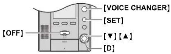 [OFF] [VOICE CHANGER] [SET] [▼] [▲] [D]