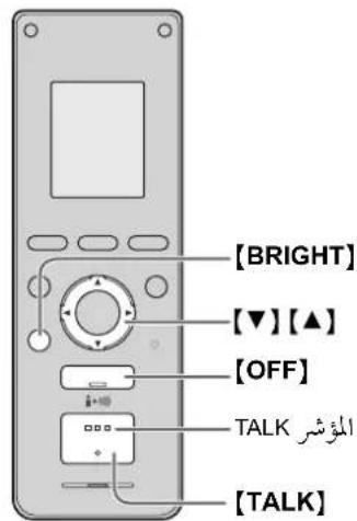 [BRIGHT] [▼] [▲] [OFF] TALK [TALK] المؤشر