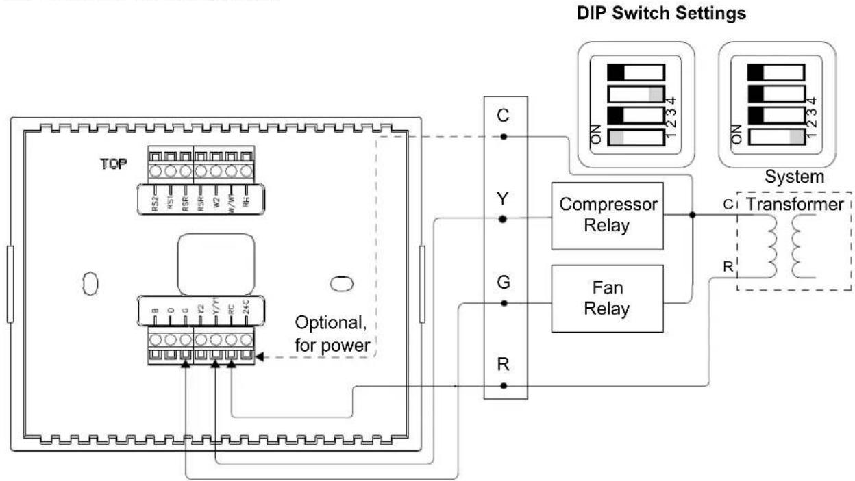 Crestron CHV-TSTATEX - Wiring the CHV-TSTATEX to the HVAC System - 4