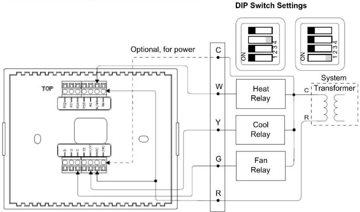 Crestron CHV-TSTATEX - Wiring the CHV-TSTATEX to the HVAC System - 6