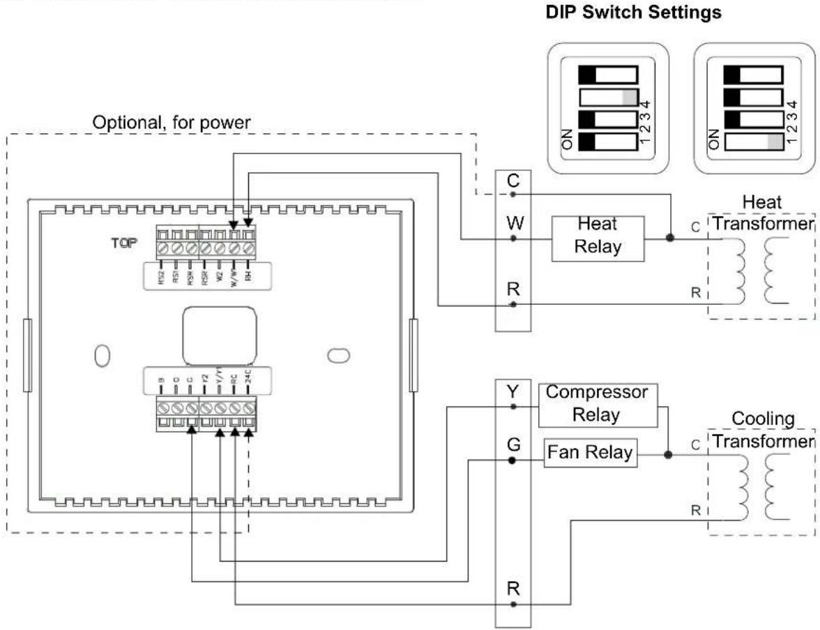 Crestron CHV-TSTATEX - Wiring the CHV-TSTATEX to the HVAC System - 5