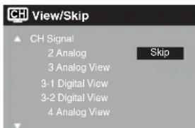 CH View/Skip ▲ CH Signal 2 Analog 3 Analog View 3-1 Digital View 3-2 Digital View 4 Analog View Skip