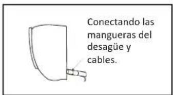 Conectando las mangueras del desagüe y cables.