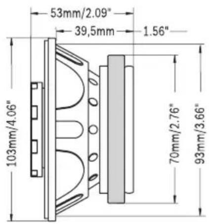 53mm/2.09" 39,5mm 1.56" 103mm/4.06" 70mm/2.76" 93mm/3.66"