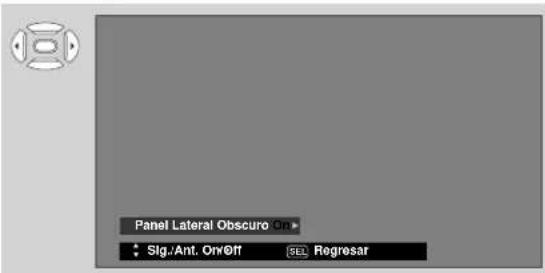 Panel Lateral Obscuro On Sig./Ant. On@Off SEL Regresar