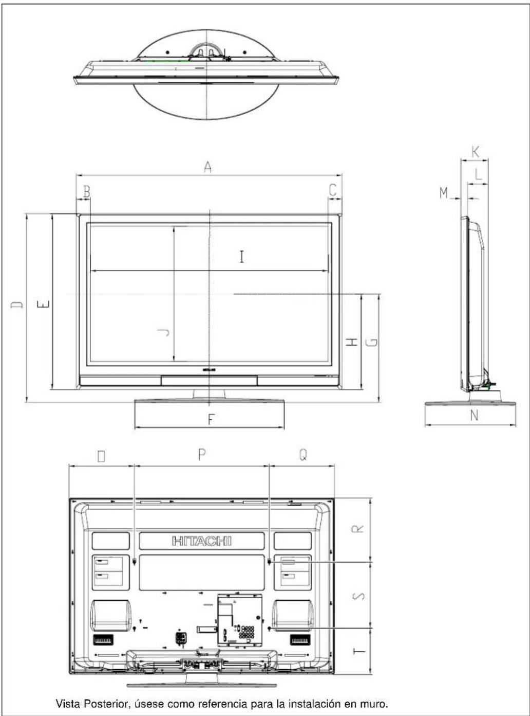 HITACHI P55H4011 - Dimensiones - 1