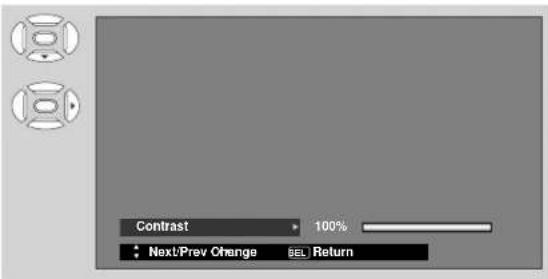 Contrast 100% Next/Prev Change BEL Return