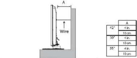 A Wire 42' 4 in. 10 cm 50' 4 in. 10 cm 55' 4 in. 10 cm A