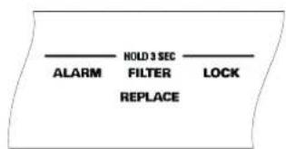 ALARM HOLD 3 SEC FILTER LOCK REPLACE