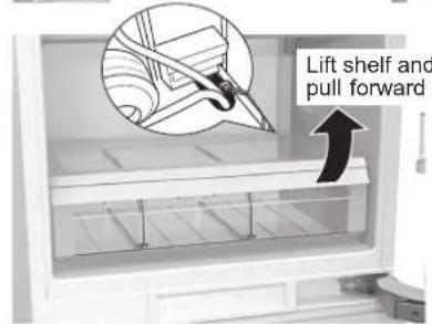 Lift shelf and pull forward