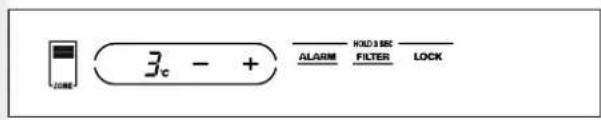 ZONE 3c - + ALARM HOLD 3 sec FILTER LOCK