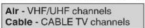 HITACHI LE24K308 - Air/Cable selection - 1