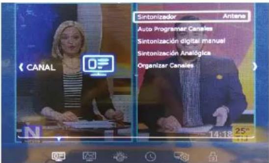 Sintonizador Antero Auto Programar Canales Sintonización digital manuel Sintonización Analógica Organizar Canales