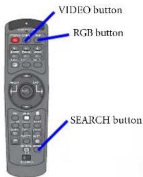 VIDEO button RGB button SEARCH button