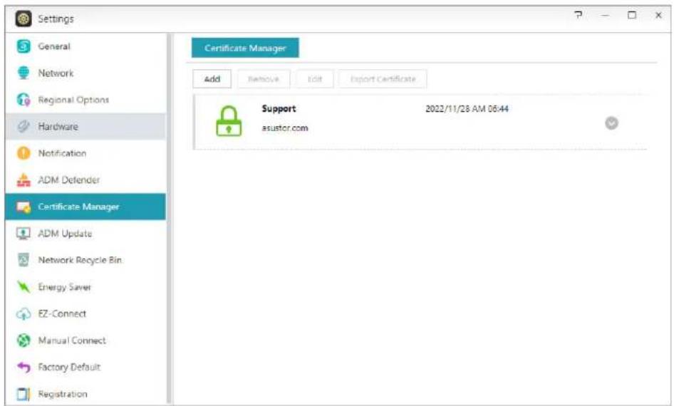 Asustor AS6204RD - Certificate Manager - 1