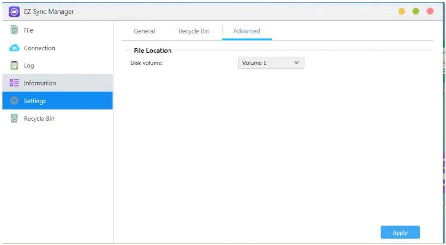 Asustor AS6204RD - Settings: General, Recycle Bin, Advanced. - 3