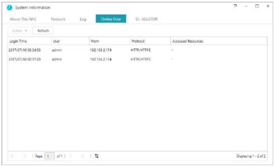 Asustor AS6204RD - Online Users - 1