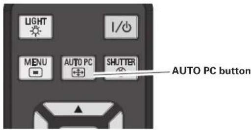 LIGHT I/O MENU AUTO PC SHUTTER AUTO PC button