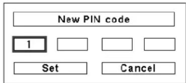 New PIN code 1 Set Cancel
