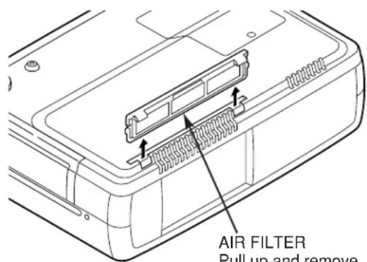 AIR FILTER Pull up and remove
