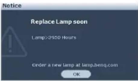 BENQ MP625P - Timing of replacing the lamp - 4