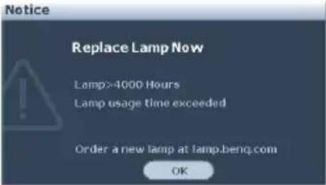 BENQ MP625P - Timing of replacing the lamp - 5