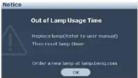 BENQ MP625P - Timing of replacing the lamp - 6