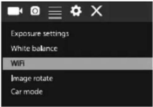 Exposure settings White balance WIFI Image rotate Car mode