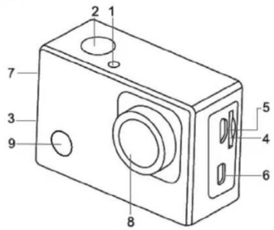Technical diagram of a device with numbered components for identification